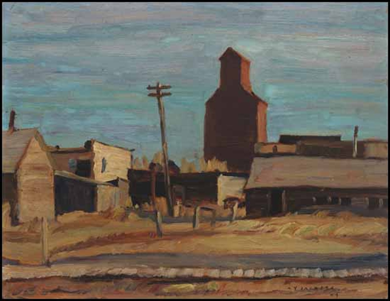 Grain Elevator / Mountain Landscape (verso) by Alexander Young Jackson