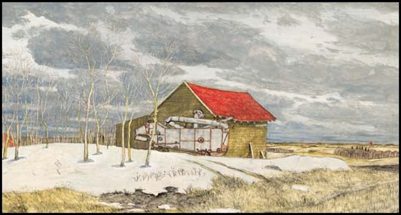 Retired Threshing Machine, Minnedosa by William Kurelek