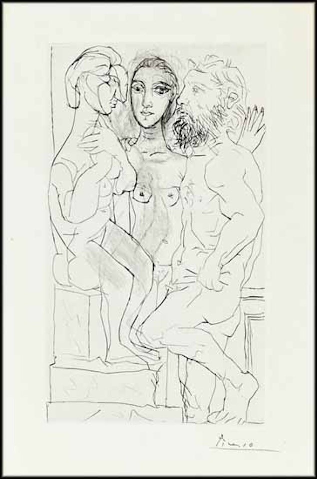 Sculpteur, modèle et sculpture assise, from La Suite Vollard by Pablo Picasso