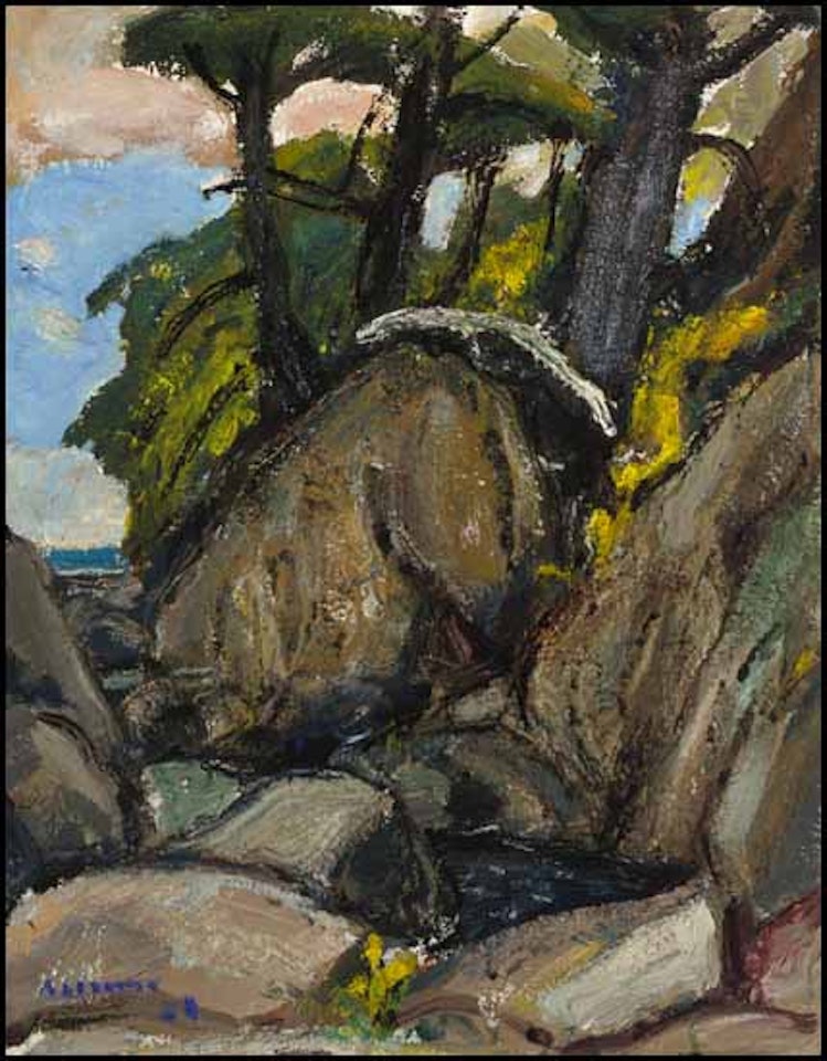 Trees on a Rocky Coastline, Vancouver Island, BC by Arthur Lismer