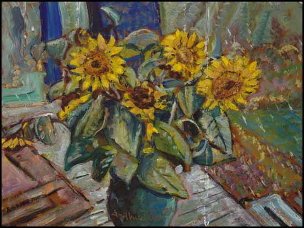 Sunflowers and Rain by Arthur Lismer