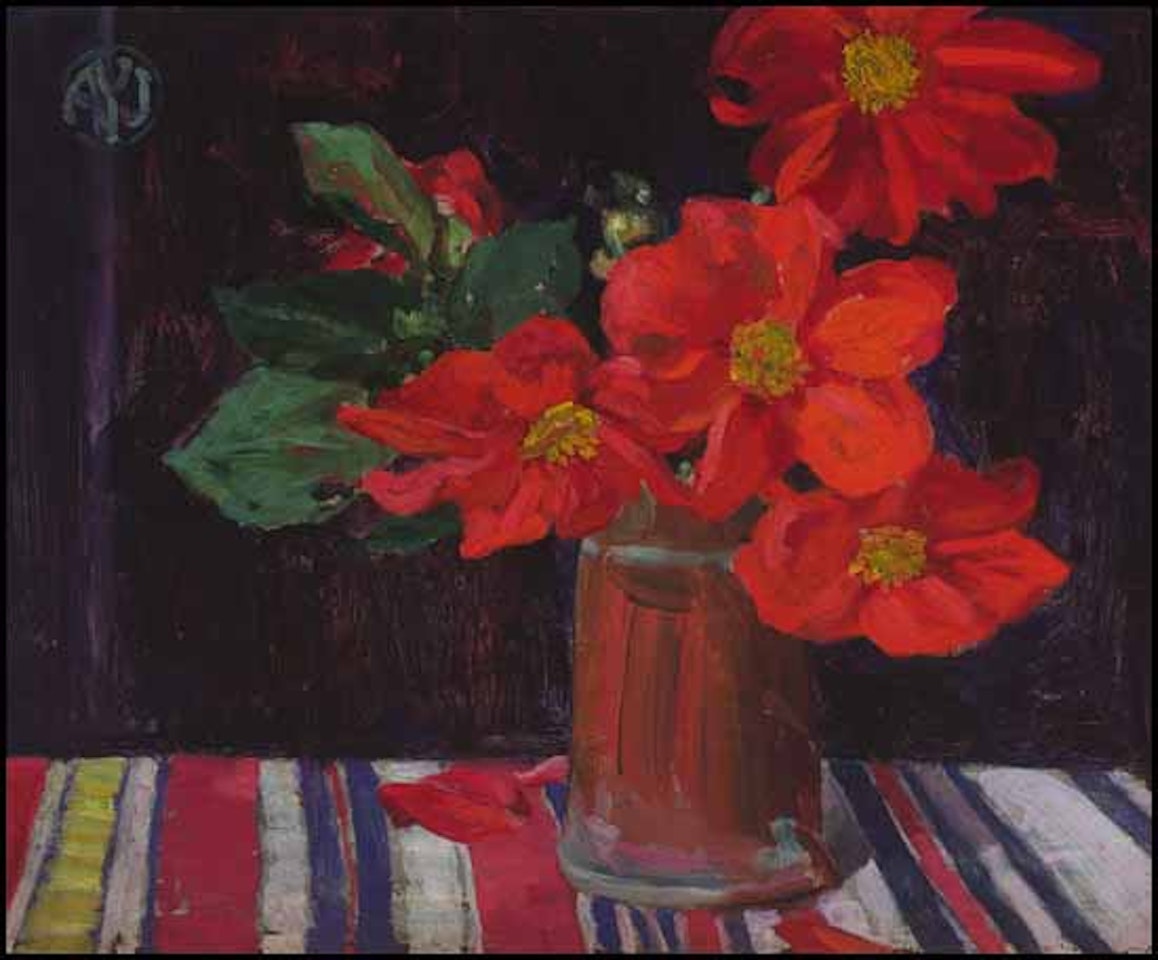 Still Life with Red Dahlias by Alexander Young Jackson