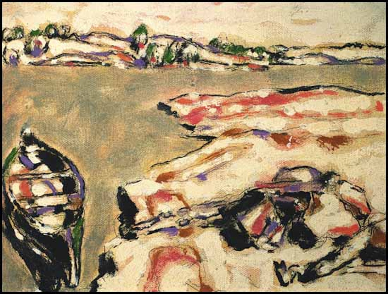 Canoe and Fireplace, Six Mile Lake, Ontario by David Brown Milne