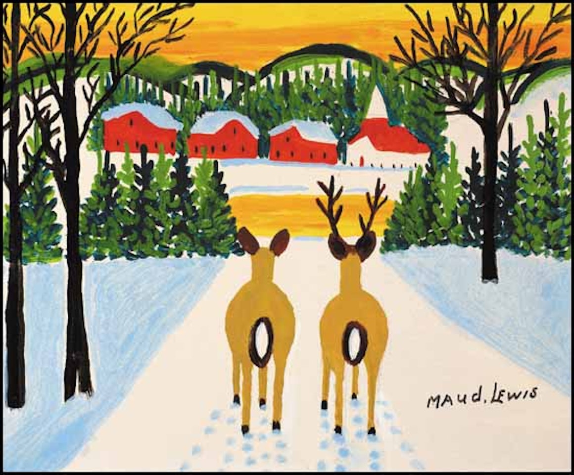 Deer in the Snow by Maud Lewis
