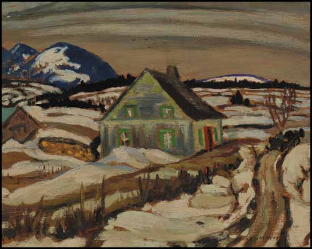 French Canadian Farm, Les Éboulements / Quebec Village (verso) by Alexander Young Jackson