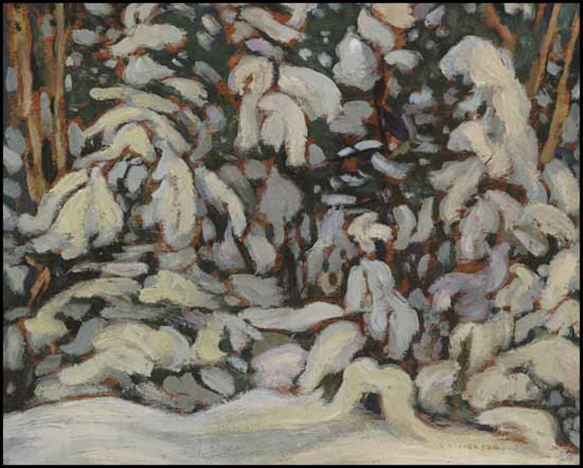 Snow on Spruce Trees / Countryside in Winter (verso) by Alexander Young Jackson