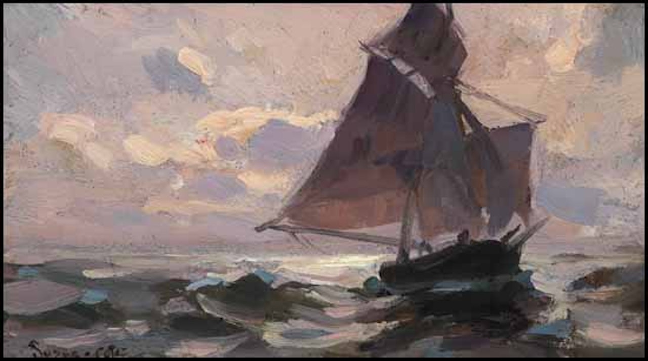 Retour de pêche au large de Bréhat, Bretagne by Marc-Aurele de Foy Suzor-Cote