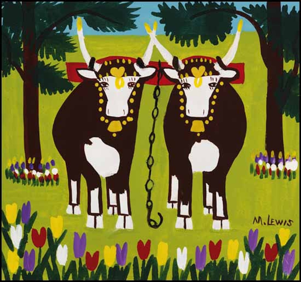 Two Oxen by Maud Lewis