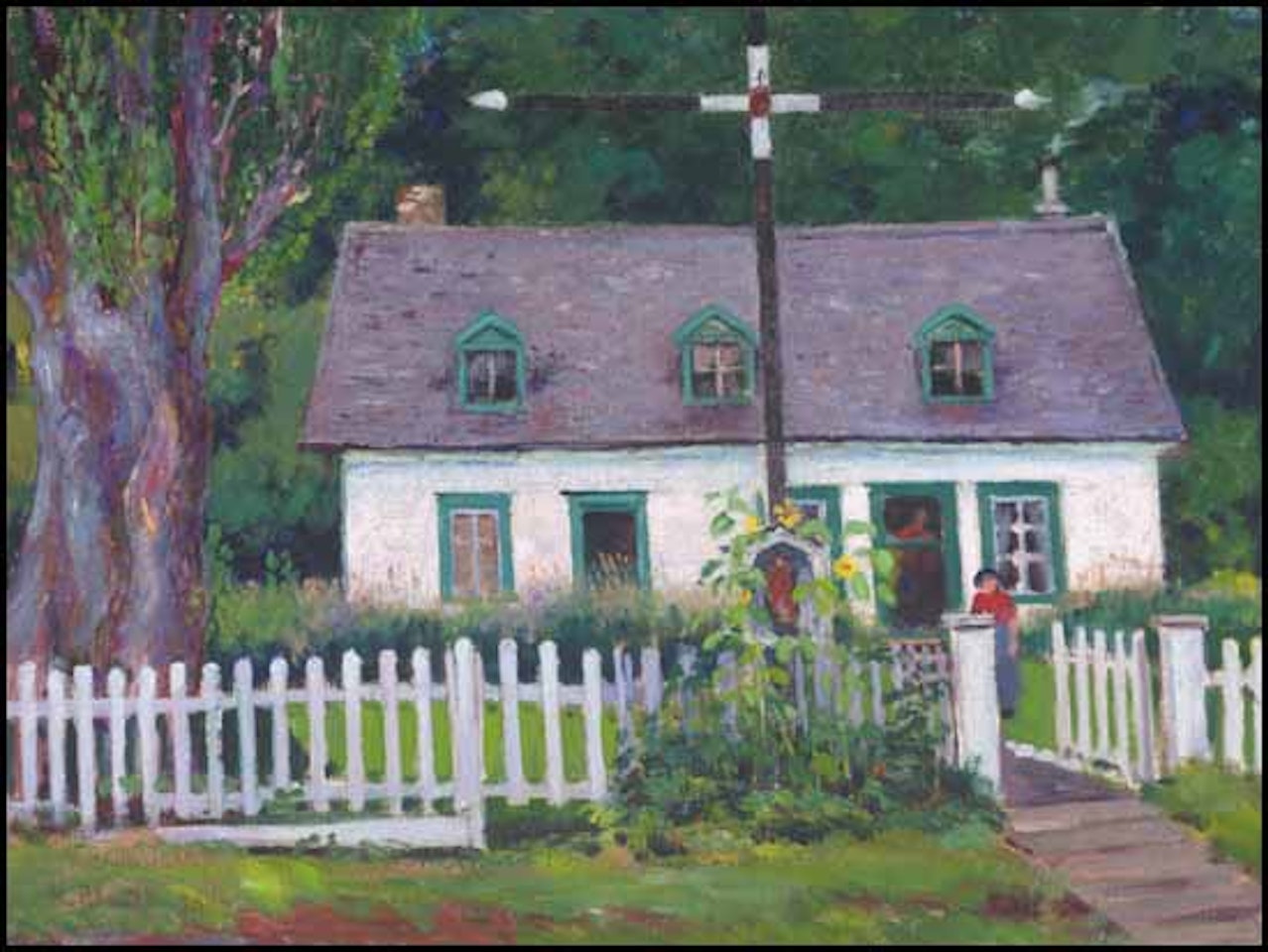 Cottage with Cross, Newfoundland by Robert Pilot