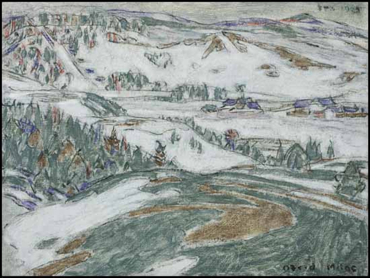 Ski-Jump and Tea-House, Lake Placid by David Brown Milne