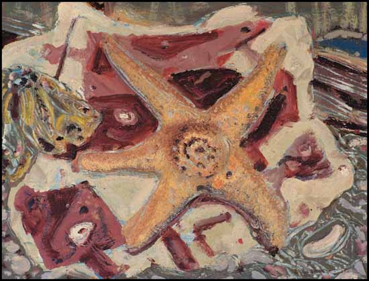 Starfish and Red Seaweed, Vancouver Island, BC by Arthur Lismer