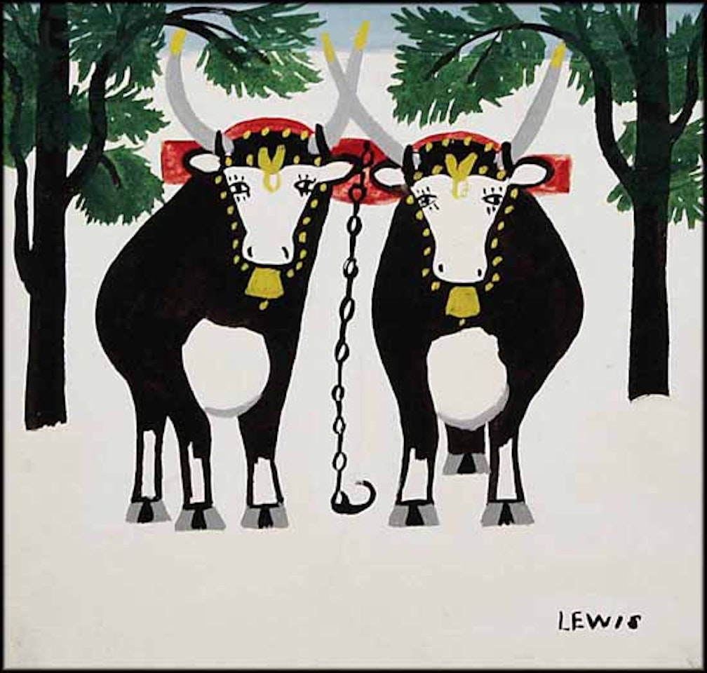 Two Oxen by Maud Lewis