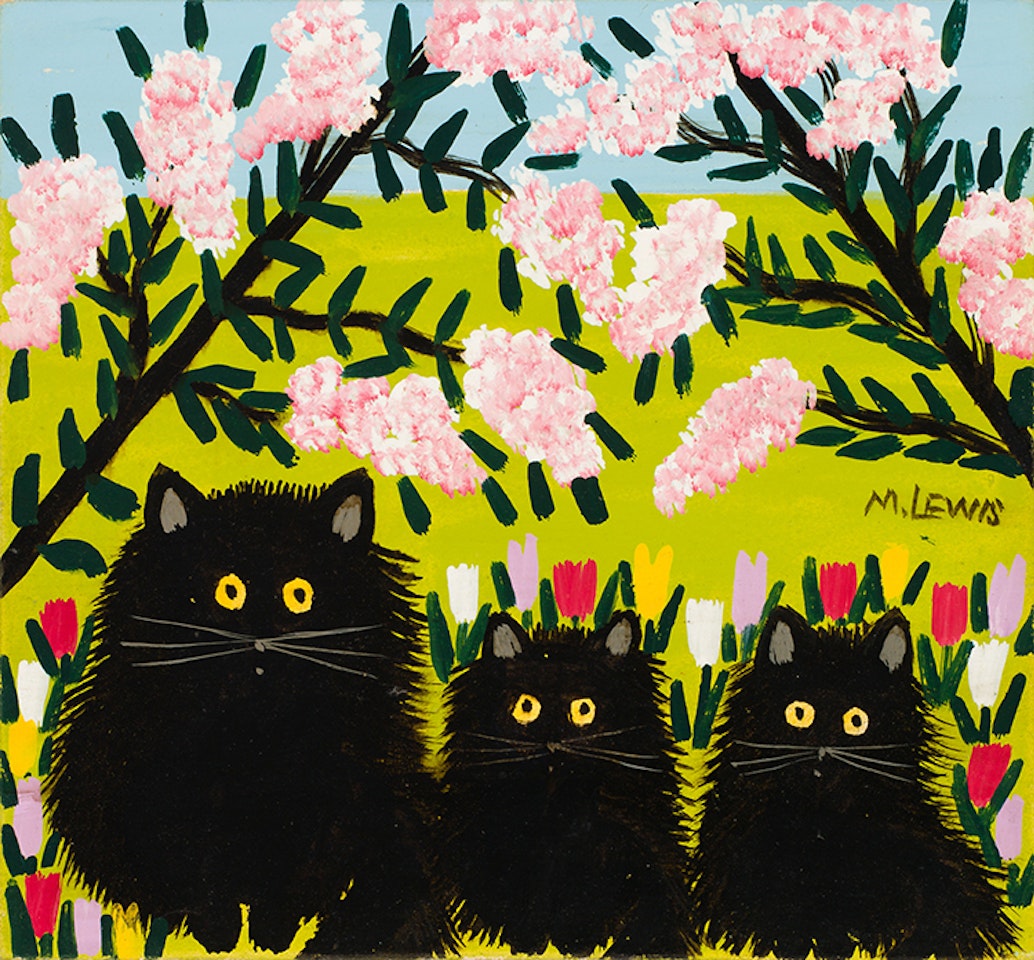 Three Black Cats by Maud Lewis