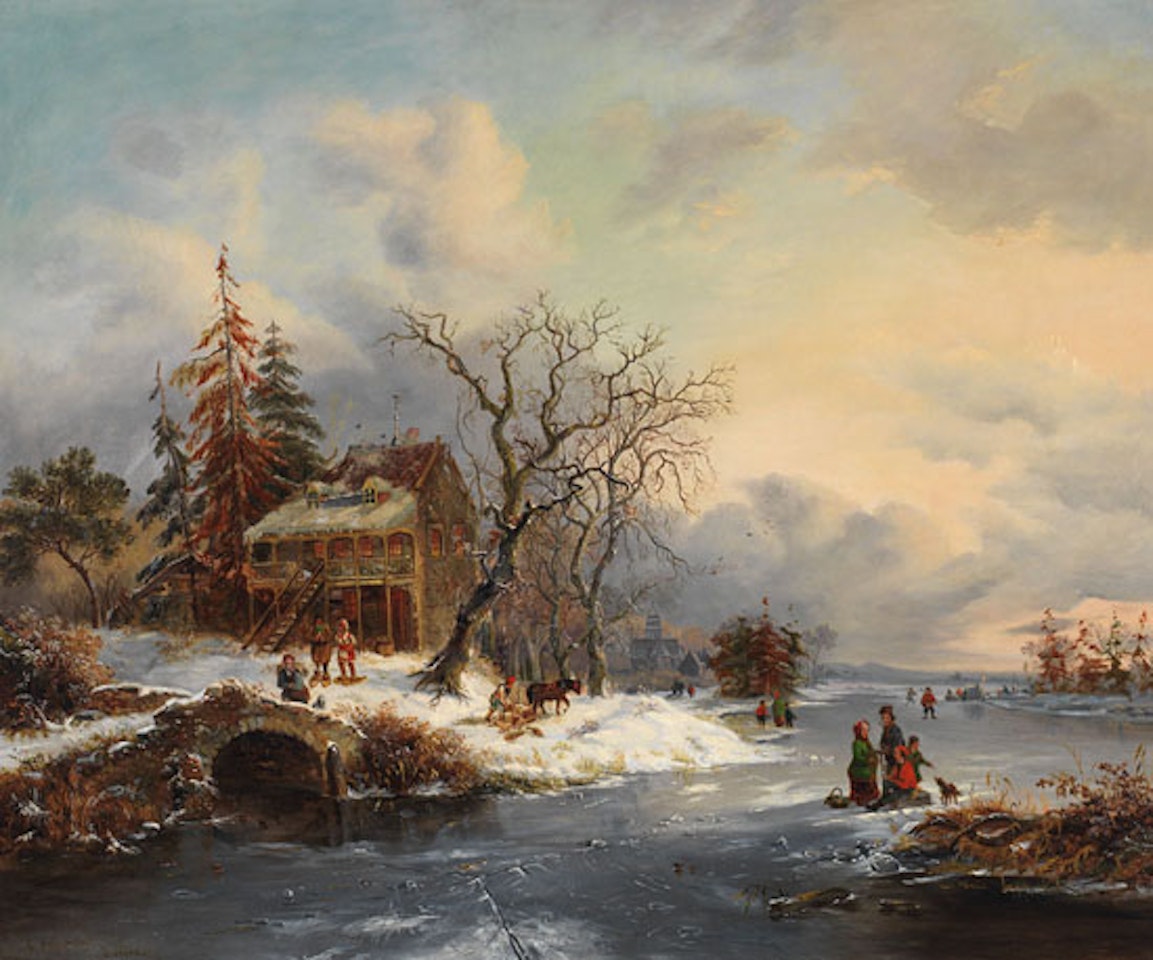 Skating on the Pond by Cornelius Krieghoff