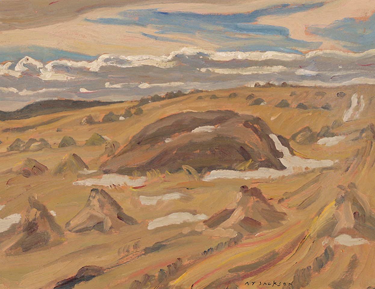 Old Hay Stacks and Oat Sheaves by Alexander Young Jackson