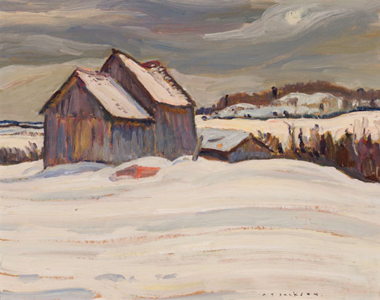 Farm at Gracefield, Que. / Shoreline Landscape (verso) by Alexander Young Jackson