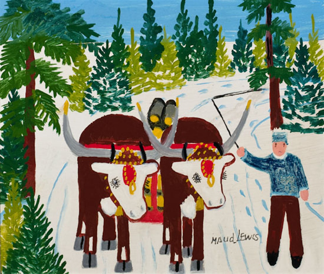 Two Oxen by Maud Lewis