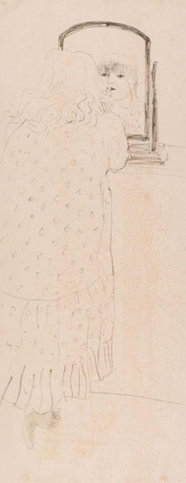 Ann Putting on Lipstick by David Hockney