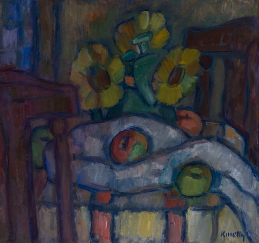 Still Life with Fruit and Flowers by János Kmetty