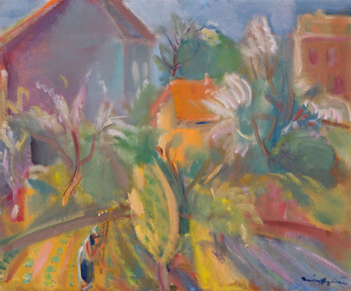 Landscape with Figure by Ödön Marffy