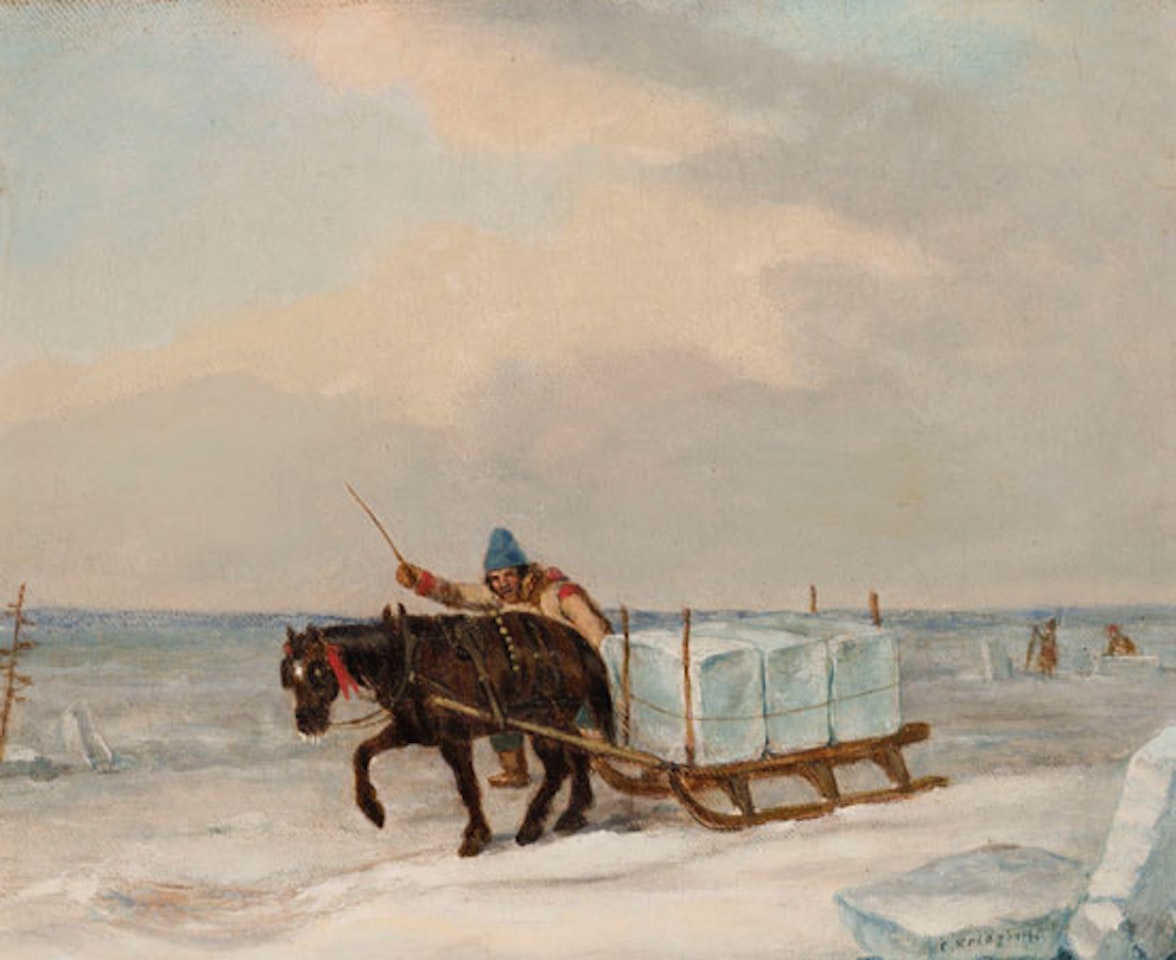 Cutting Ice on the River by Cornelius Krieghoff