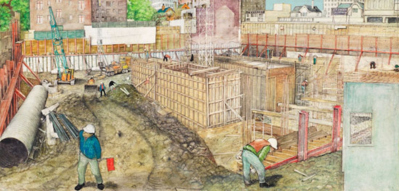 Construction at Bay and Bloor by William Kurelek