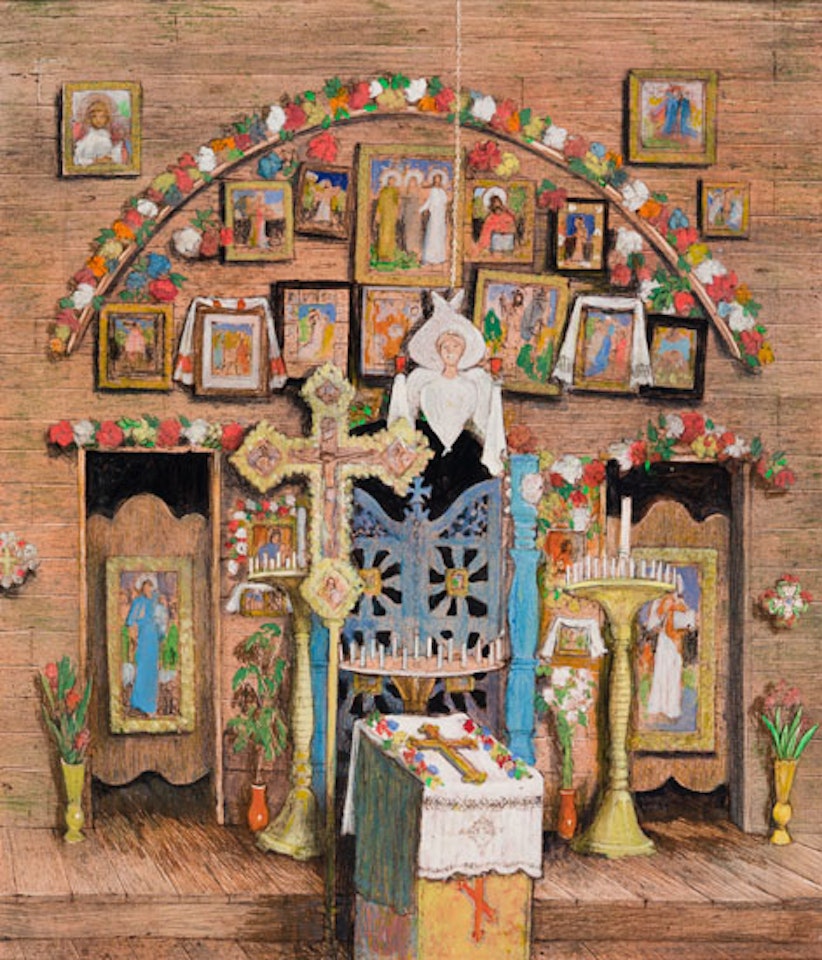 Chipman Church (Interior) by William Kurelek