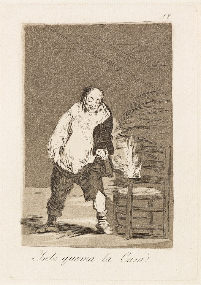 Ysele quema la Casa . by Francisco José de Goya