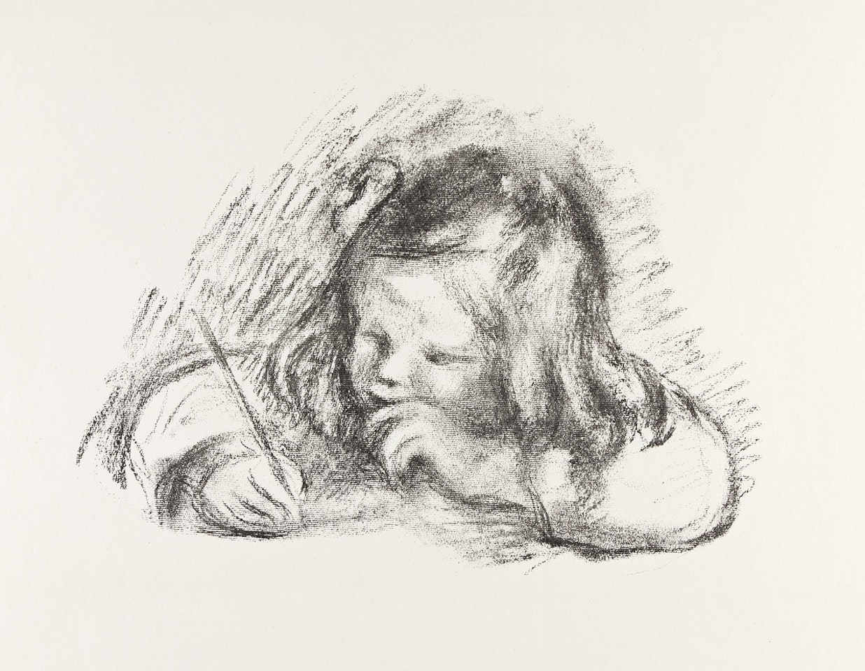 Le petit Garçon au Porte-Plume . by Pierre-Auguste Renoir
