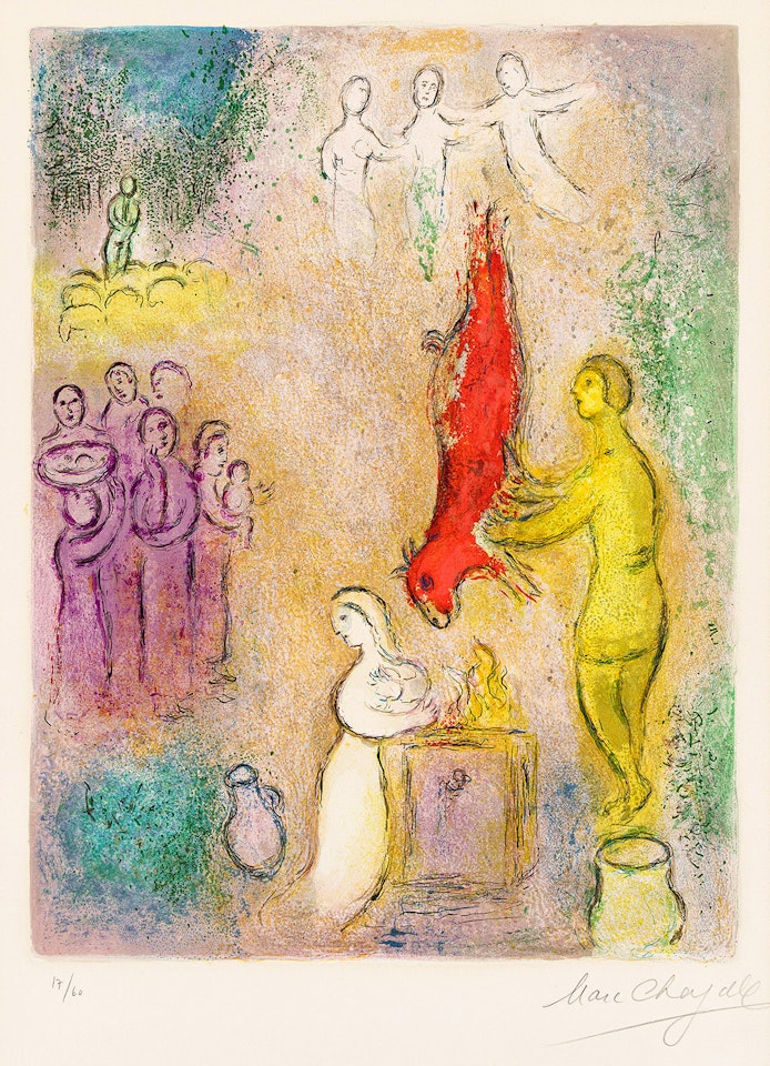 Sacrifice aux Nymphes. by Marc Chagall