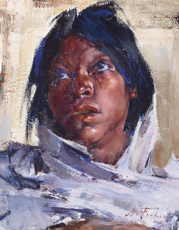 Portrait of a Native American Young Man by Nicolai Fechin