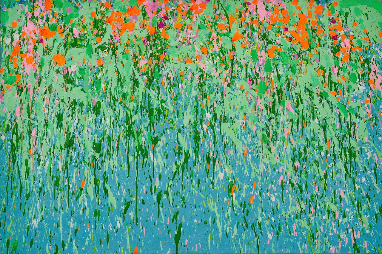 Peach blossom and willow giggling together by Walasse Ting