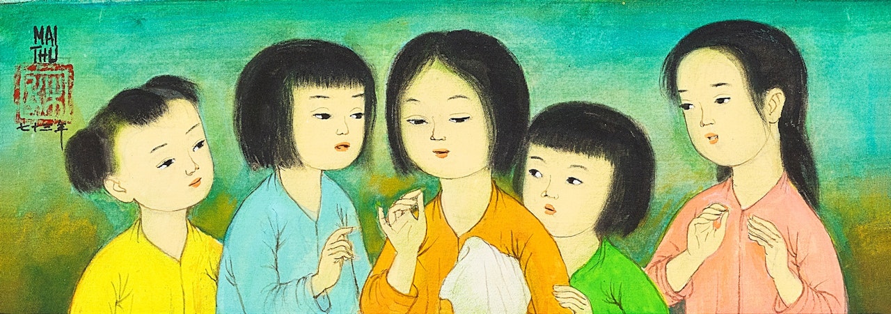 Quatre filles et un garçon (couture) by Mai Trung Thu