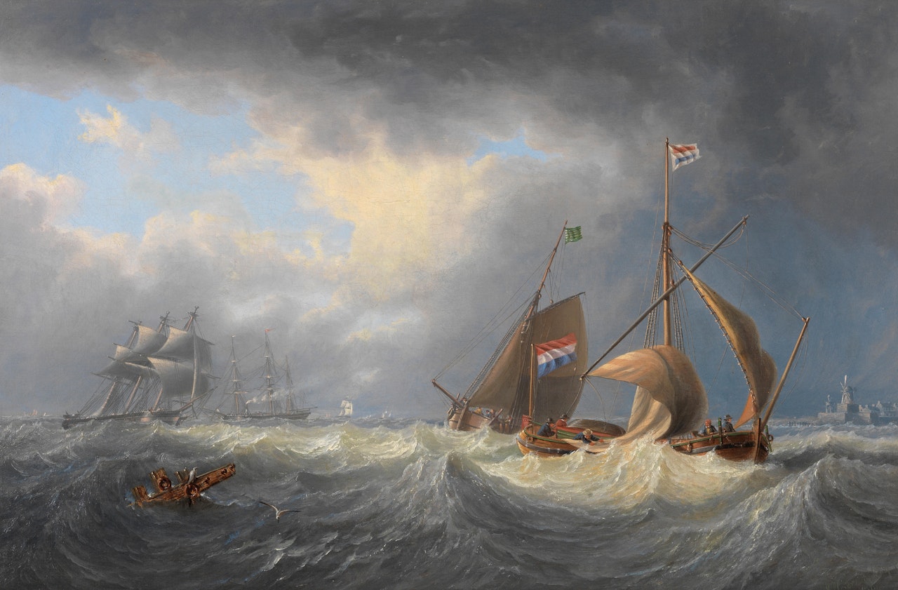 Entrance to the Port of Vlissingen, Netherlands by John Wilson Carmichael