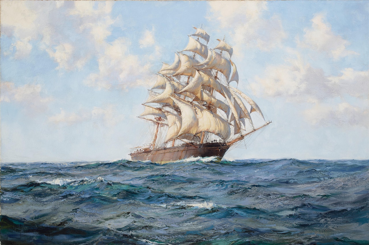 "Blue Seas" - The Maitland by Montague Dawson