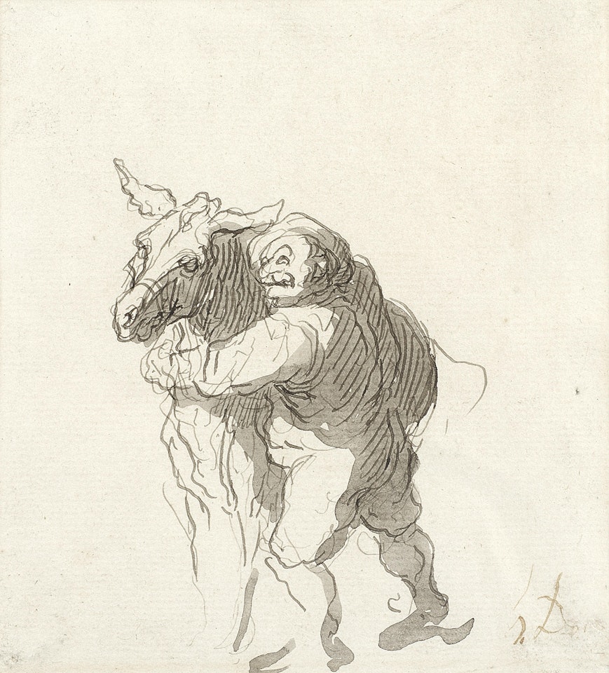 Sancho Pansa et son âne by Honoré Daumier