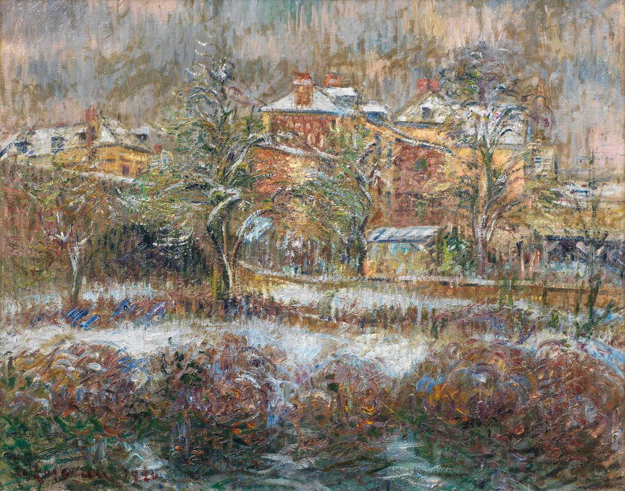 Effet de neige, Magny-en-Vexin, Val d"Oise by Gustave Loiseau