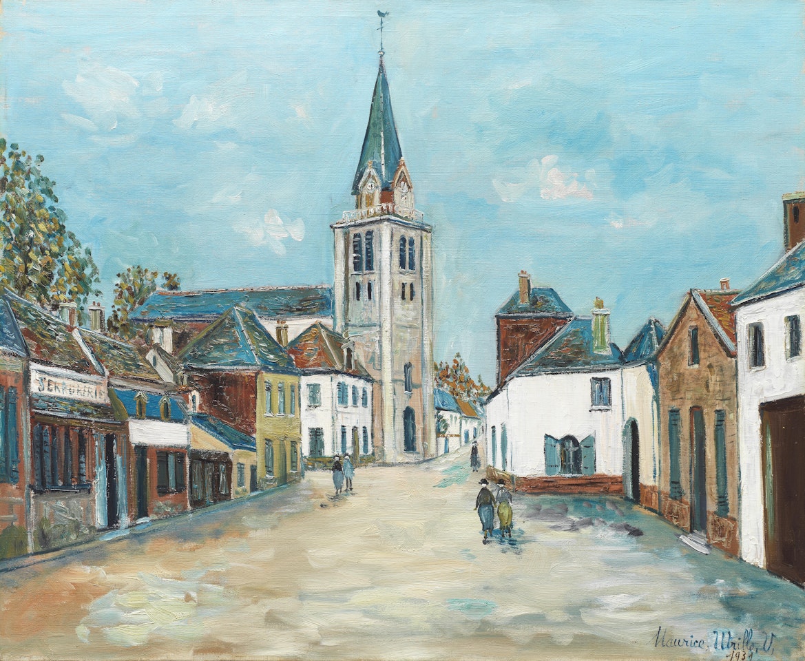 Rue de l"église, Bucquoy by Maurice Utrillo