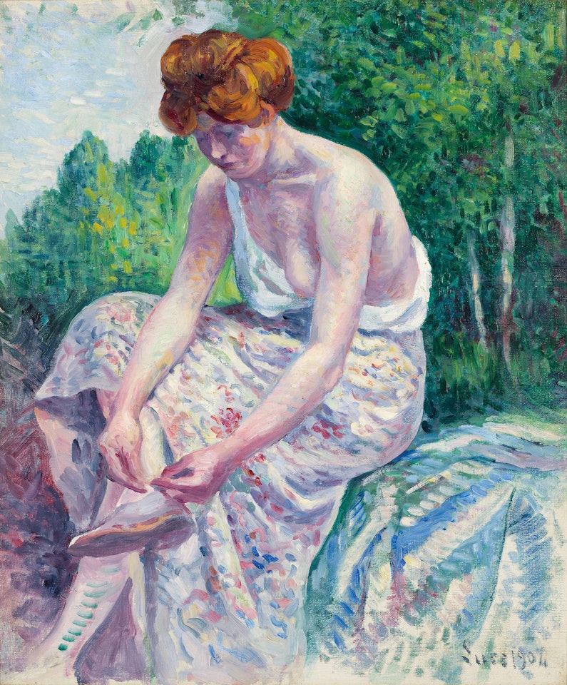 Moulineux, Jeune femme ôtant sa sandale by Maximilien Luce