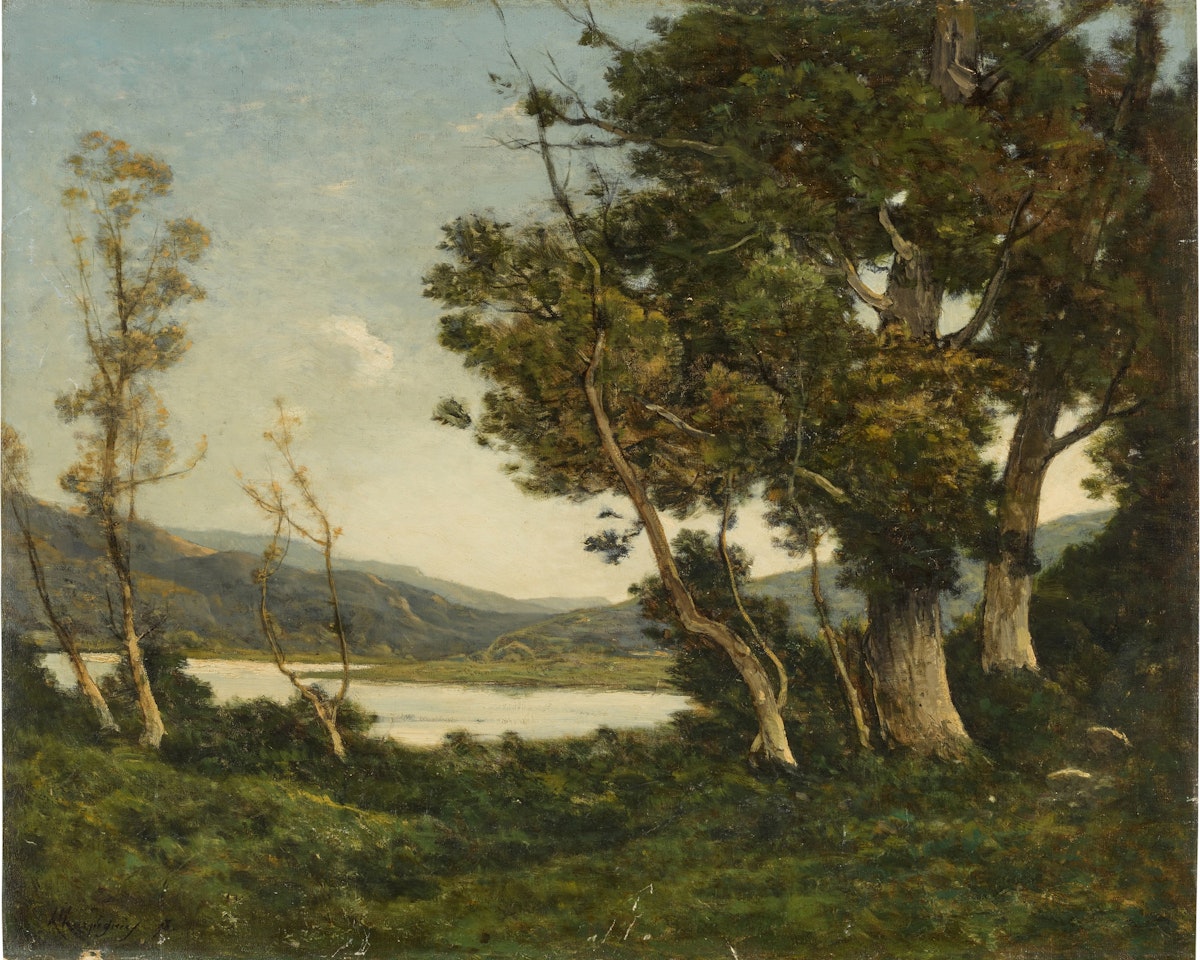 Au bord du lac by Henri Harpignies