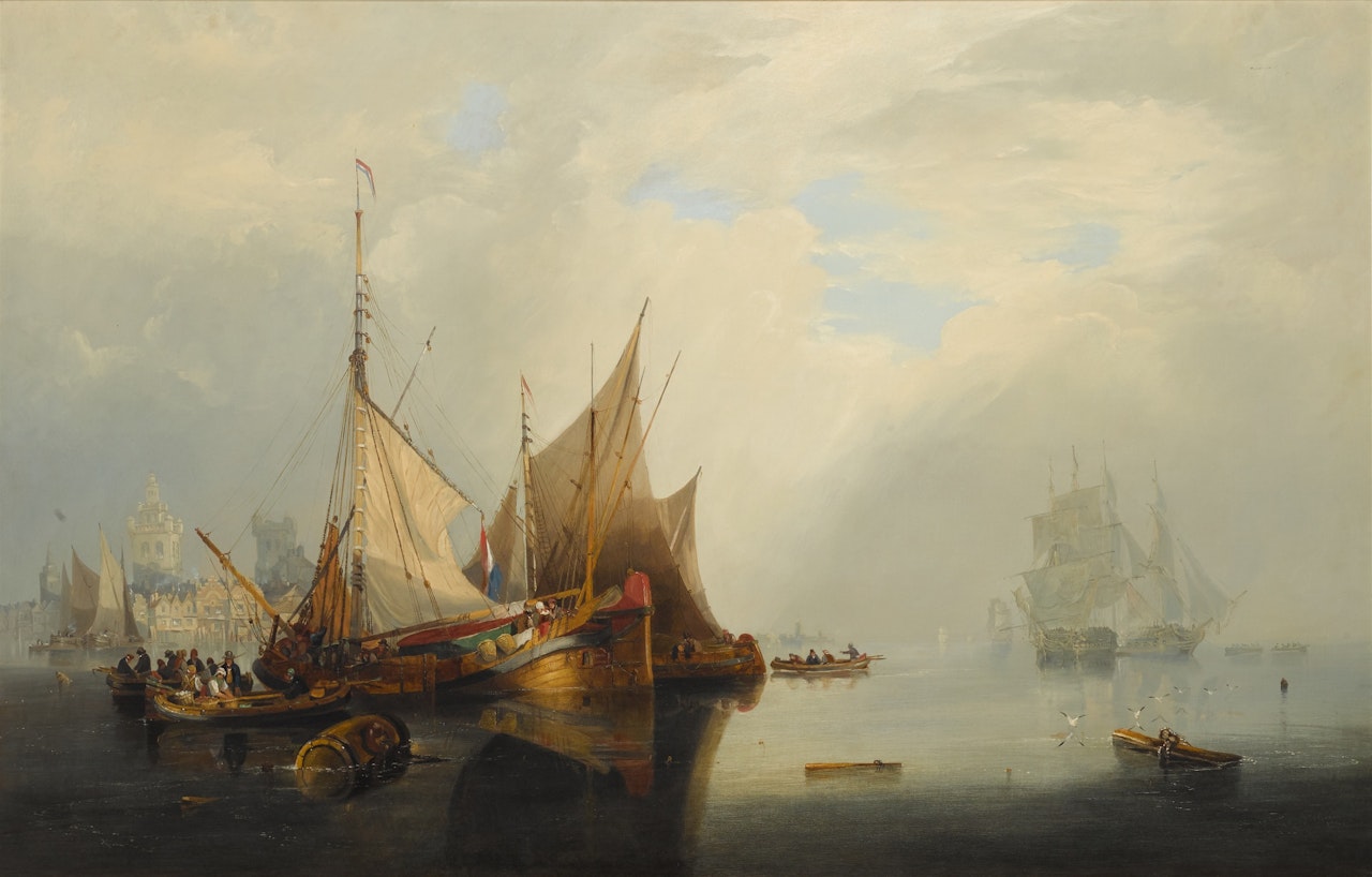 Shipping off a Dutch port town by John Wilson Carmichael