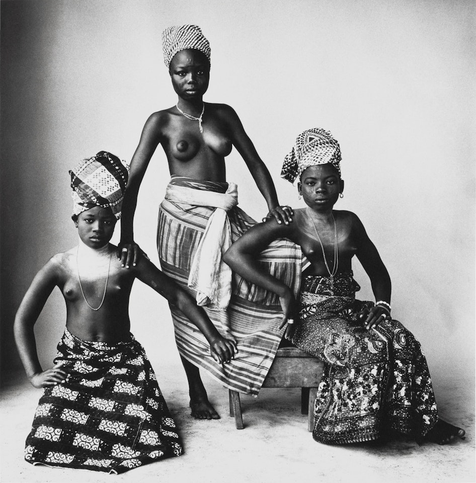 "Three Dahomey Girls, One Standing" by Irving Penn