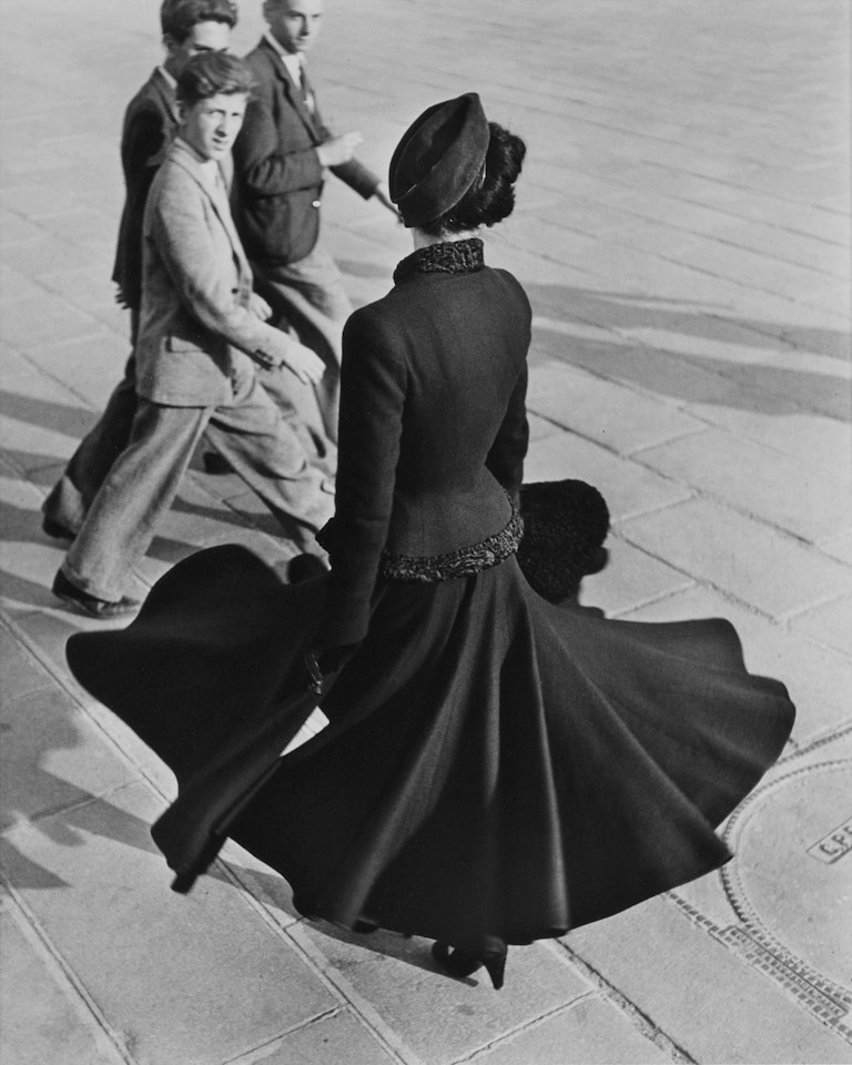 ‘Renée, The New Look of Dior, Place de la Concorde, Paris", August 1947 by Richard Avedon