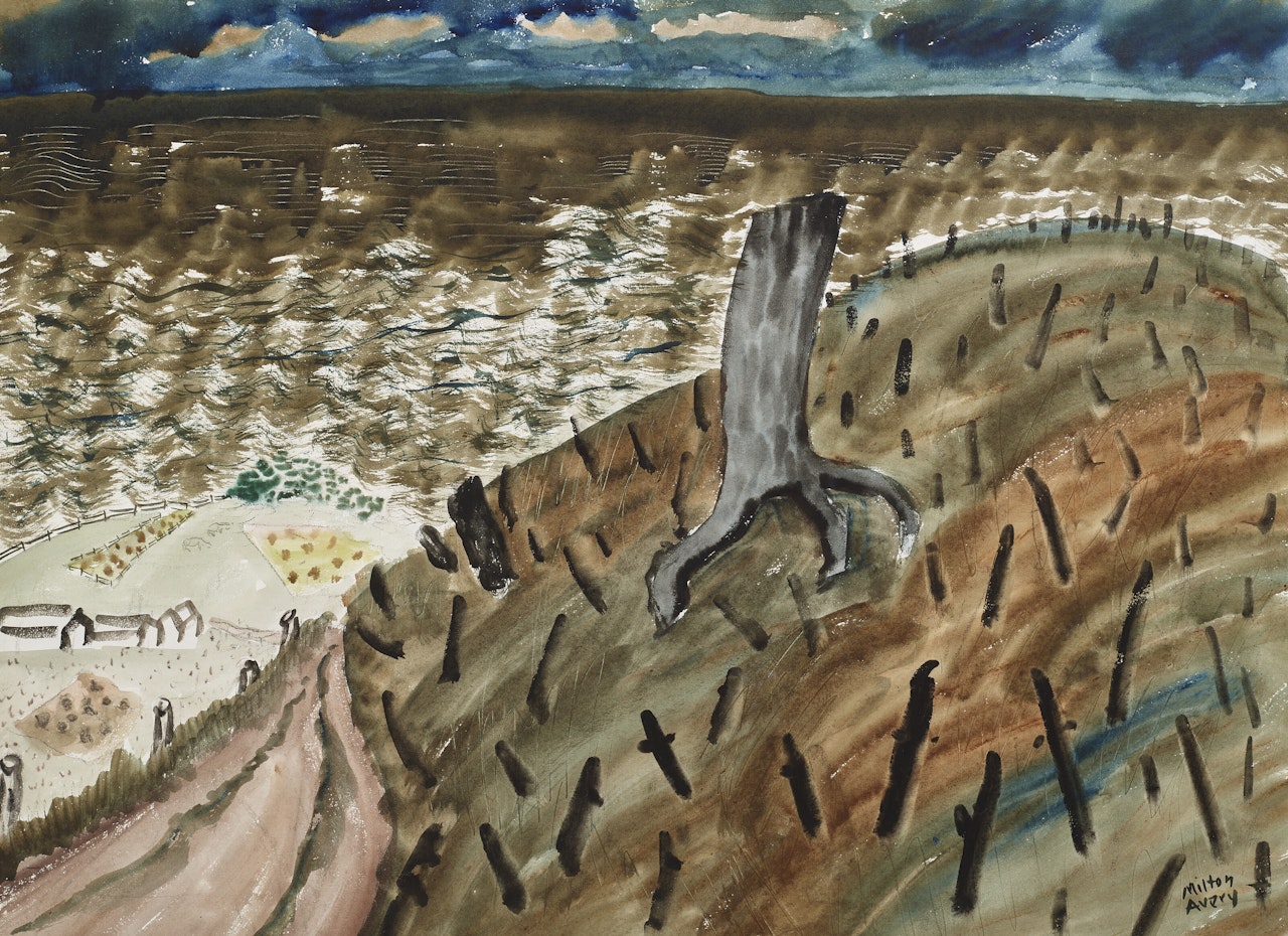 Burned Hill by the Sea by Milton Avery
