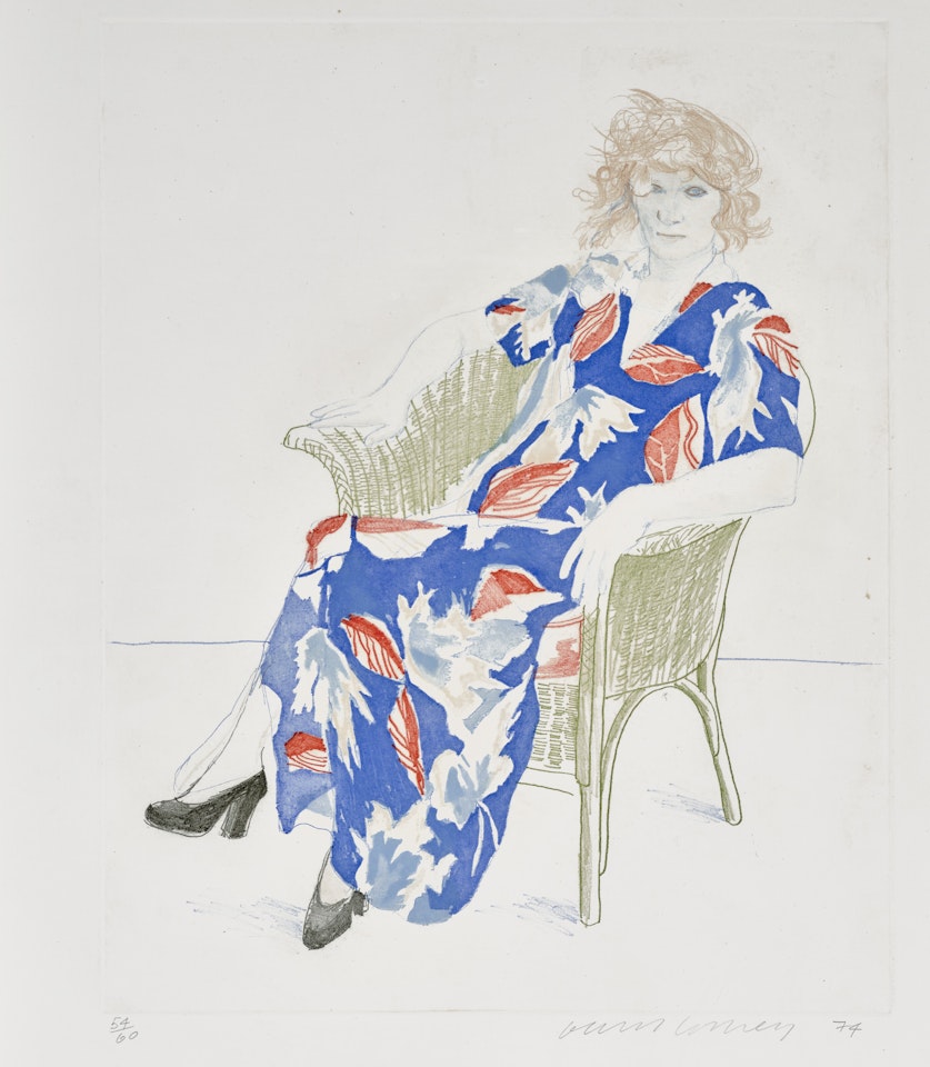 Celia in a Wicker Chair by David Hockney