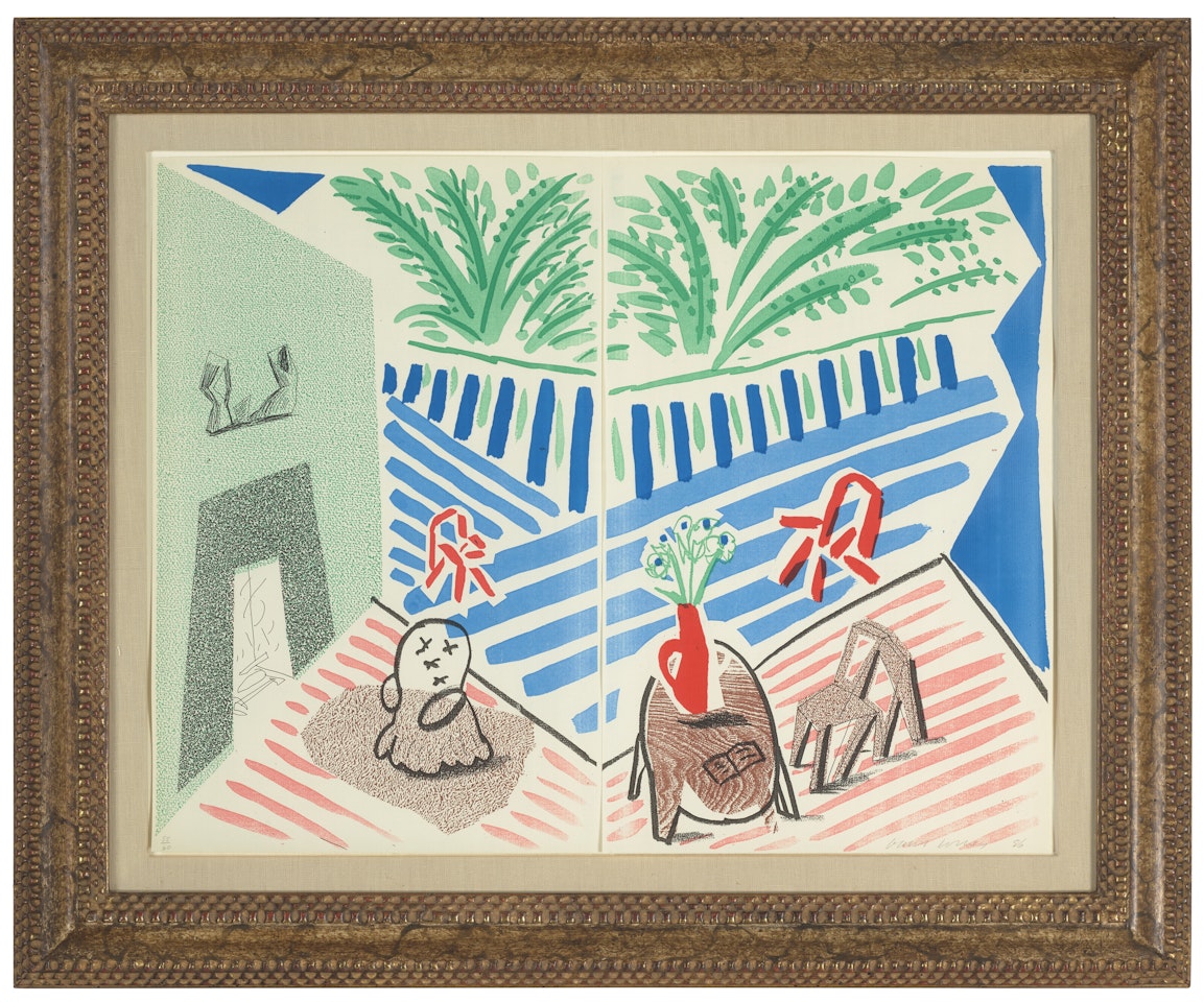 Livingroom & Terrace, July 1986 by David Hockney