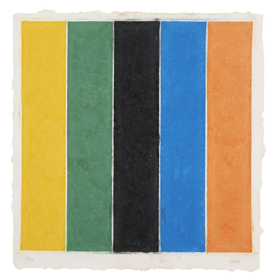 Colored Paper Image XIII (Yellow Green Black Blue Orange) by Ellsworth Kelly