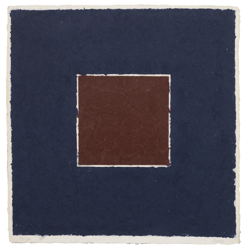 Colored Paper Image XX (Brown Square with Blue) by Ellsworth Kelly