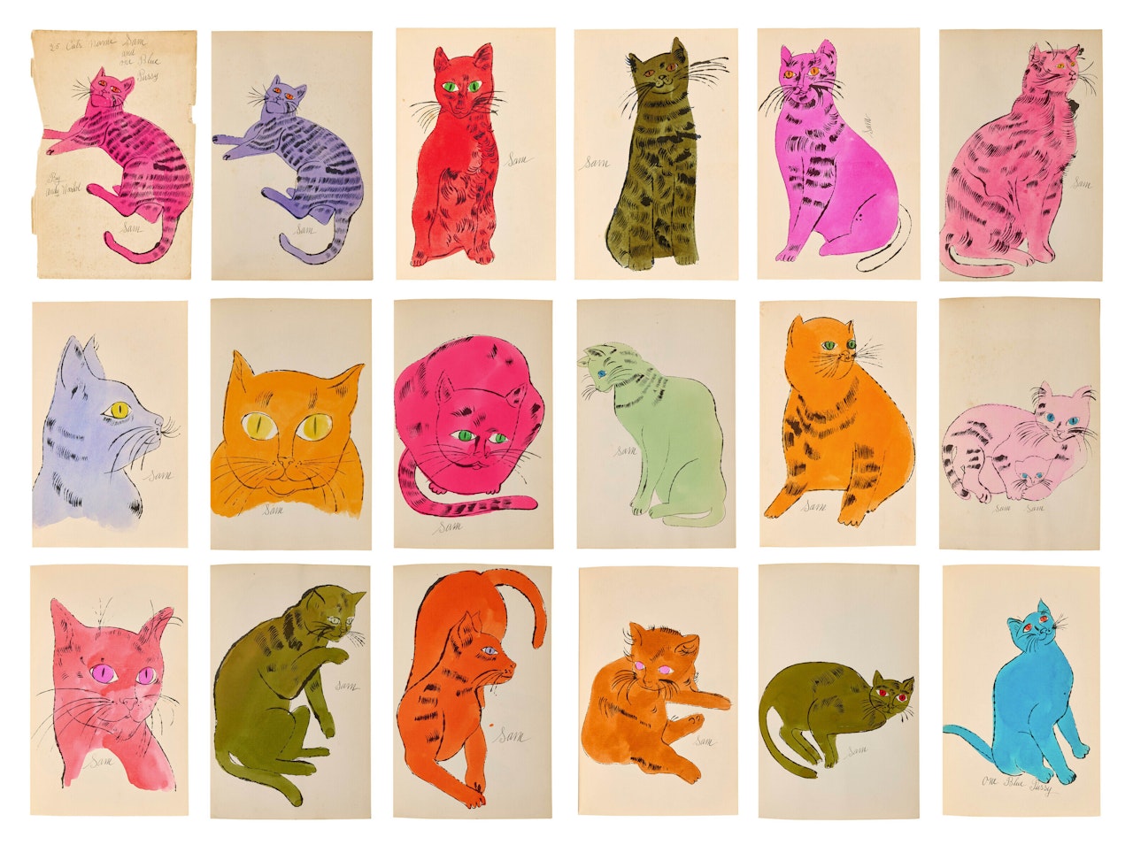 25 Cats Name(d) Sam and One Blue Pussy by Andy Warhol