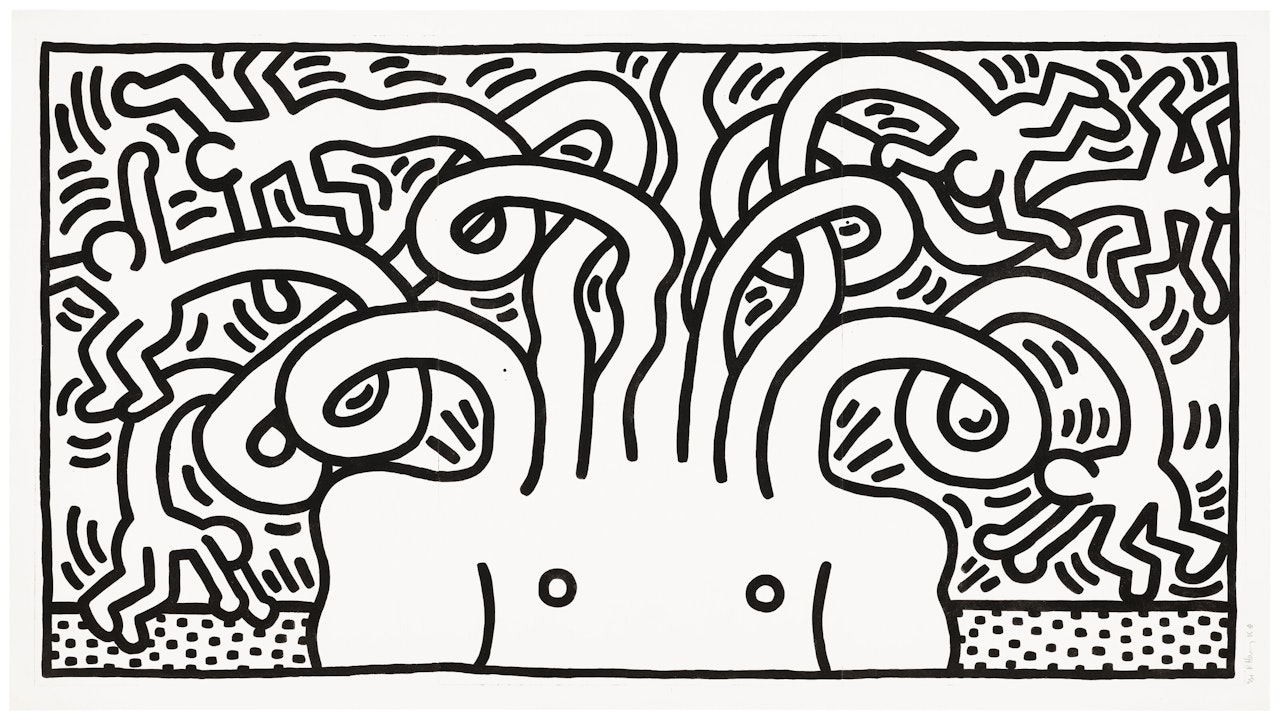 Untitled (Medusa) by Keith Haring